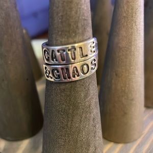 Cattle & Chaos silver tone ring